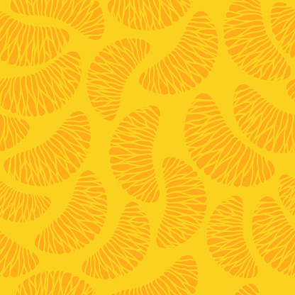 Tangerine segments seamless background.