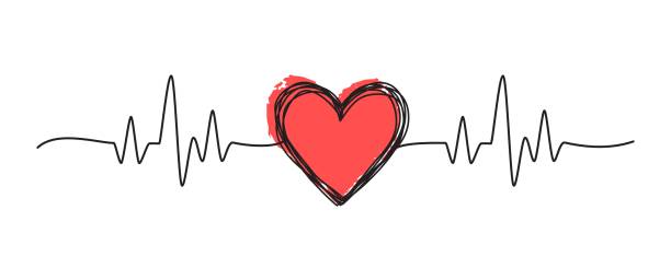 糾結的粗糙的心塗鴉 - 心臟監測儀器 幅插畫檔、美工圖案、卡通及圖標