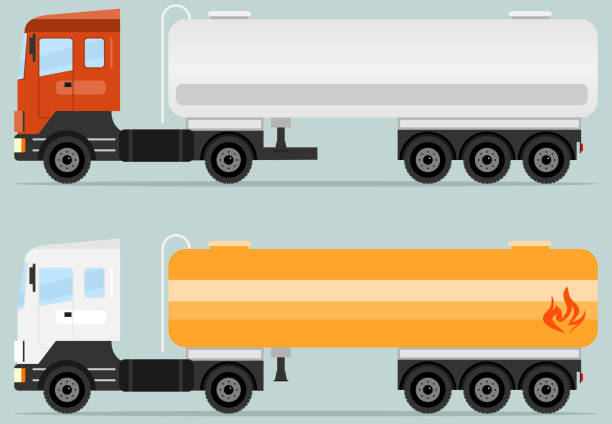 Tank truck, tanker icon. A realistic tank truck. vector art illustration