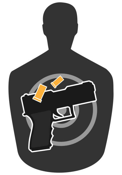 Target and Gun vector art illustration
