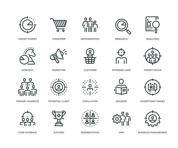 Target Audience Icons - Line Series Target Audience Icons - Line Series target market stock illustrations