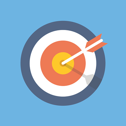 Target Marketing Icon Target With Arrow Symbol Flat Vector Illustration