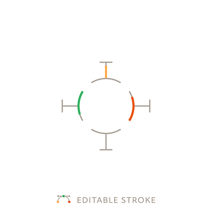 Target Multicolor Line Icon with Editable Stroke
