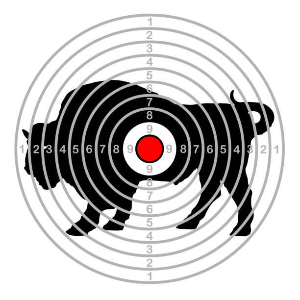Target shoot range Target shoot range buffalo shooting stock illustrations