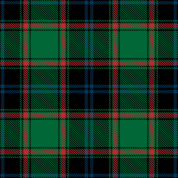 Tartan plaid seamless pattern green red black line fabric texture green background, Scottish cage, New year Christmas Decoration ,Vector illustration Tartan plaid seamless pattern green red black line fabric texture green background, Scottish cage, New year Christmas Decoration ,Vector illustration plaid stock illustrations