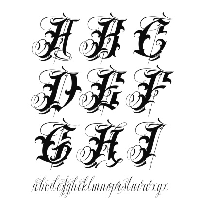 Tattoo alphabet
