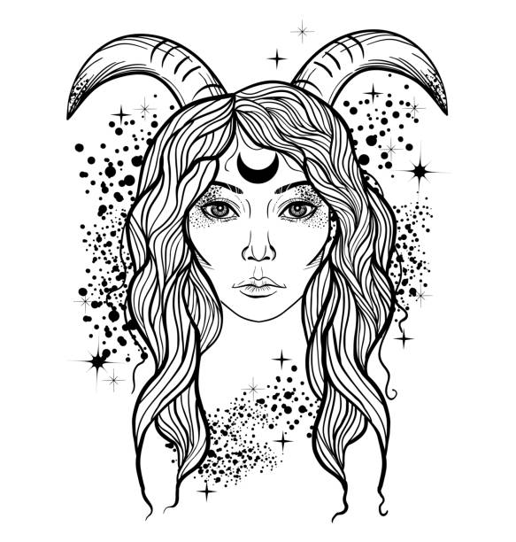 Devil Girl Tattoos Drawing Illustrations, Royalty-Free Vector Graphics ...