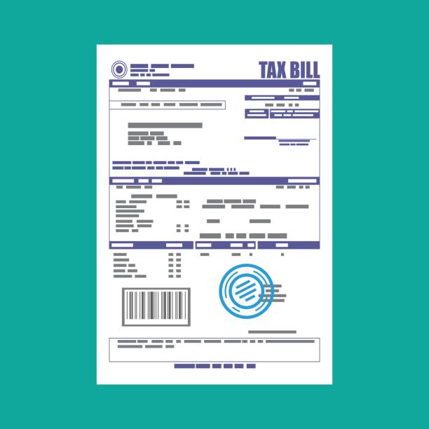 Tax declaration paper document Tax declaration paper document. Vector illustration in flat style irs stock illustrations