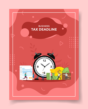 tax time deadline concept for template of banners, flyer, books, and magazine cover
