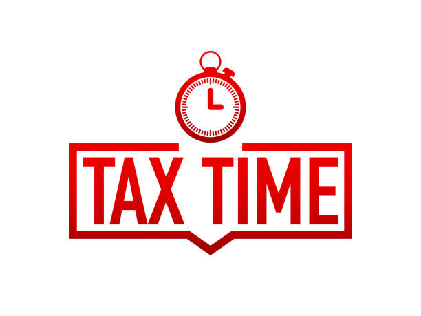 Tax Time red label on white background. Vector illustration Tax Time red label on white background. Vector stock illustration irs stock illustrations