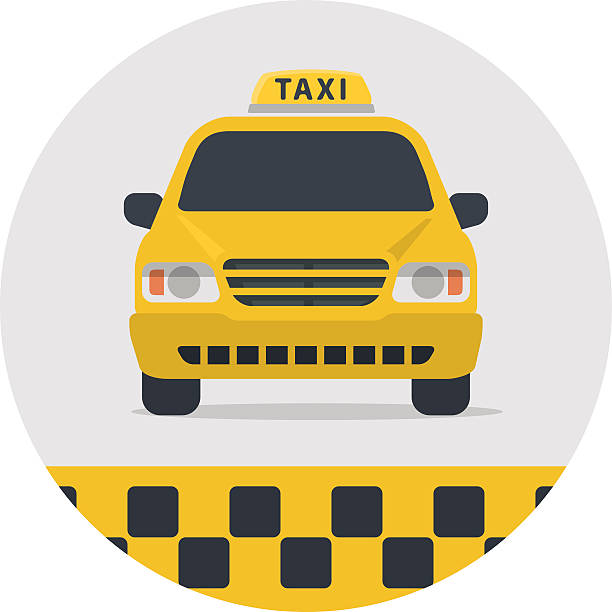illustrazioni stock, clip art, cartoni animati e icone di tendenza di taxi di illustrazione vettoriale. - taxi