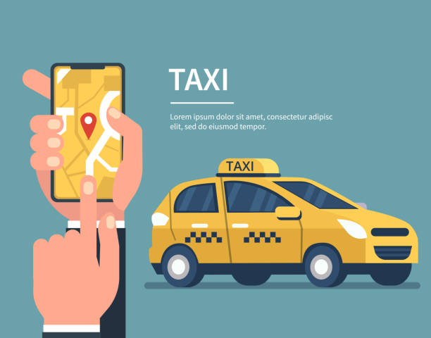 illustrazioni stock, clip art, cartoni animati e icone di tendenza di taxi - taxi