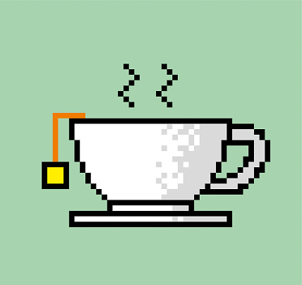 Tea cup pixel style