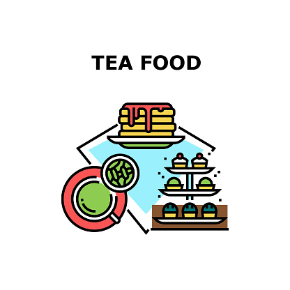 Tea Food Dessert Vector Concept Color Illustration
