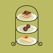 Desserts being served on a tray. EPS and large-scaled JPG included in the download!