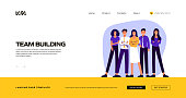 istock Team Building Concept Vector Illustration for Landing Page Template, Website Banner, Advertisement and Marketing Material, Online Advertising, Business Presentation etc. 1299094165