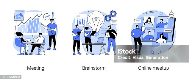istock Team communication abstract concept vector illustrations. 1304950418