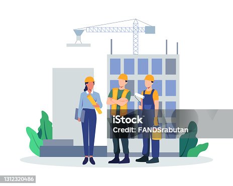 istock Team of builders and industrial workers 1312320486