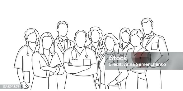 istock Team of medical workers. Hospital staff. 1345948974