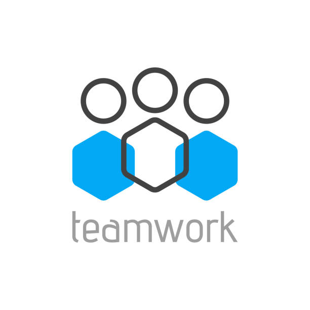 Teamwork logo concept. Team person symbol. Vector Teamwork logo concept. Team person symbol. Vector illustration organizational structure stock illustrations