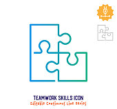 istock Teamwork Skills Continuous Line Editable Stroke Line 1251101106
