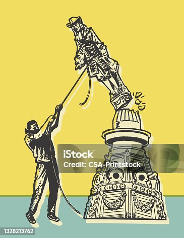 istock Tearing Down a Statue 1328213762