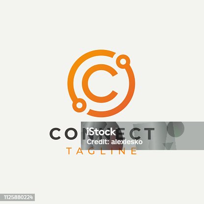 istock Tech Letter C Logotype Icon Design Template. Technology Abstract Line Connection Circle Vector Logotype. Simple creative template. 1125880224