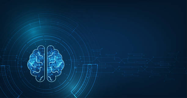technology concept.vector abstract polygonal human brain shape of an artificial intelligence with line and shadow on dark blue color background technology concept.vector abstract polygonal human brain shape of an artificial intelligence with line and shadow on dark blue color background brain backgrounds stock illustrations