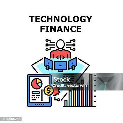 istock Technology finance icon vector illustration 1365586288
