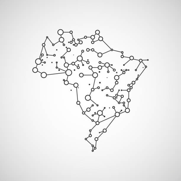 Technology image of Brazil Technology image of Brazil. The concept illustration  dna borders stock illustrations