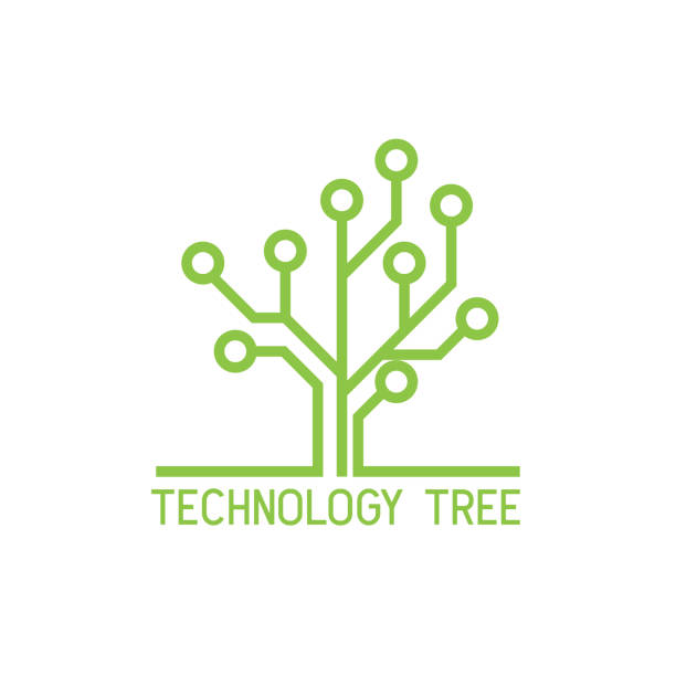 technology tree icon on white background. vector illustration technology tree icon on white background. vector illustration ecosystem stock illustrations
