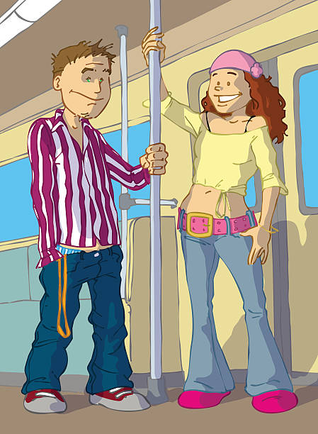 teenagers_in_the_tube vector art illustration