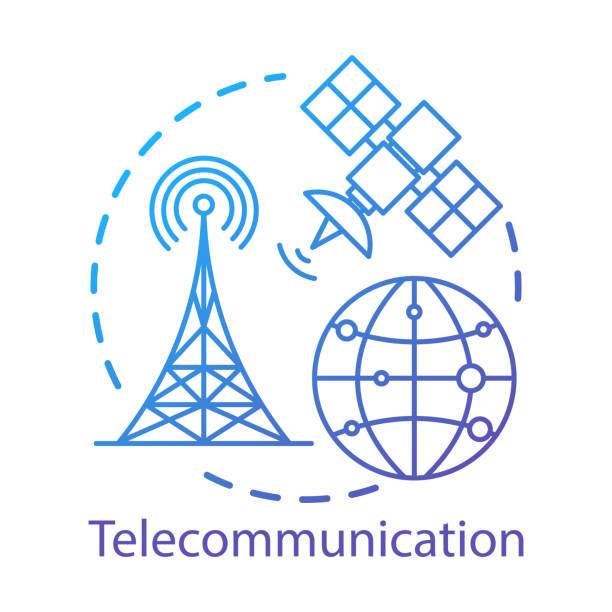 Telecommunication concept icon. Overall wireless network. Satellite connection. Global communication system idea thin line illustration. Vector isolated outline drawing. Editable stroke Telecommunication concept icon. Overall wireless network. Satellite connection. Global communication system idea thin line illustration. Vector isolated outline drawing. Editable stroke radio broadcasting illustrations stock illustrations