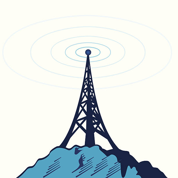 stockillustraties, clipart, cartoons en iconen met telecommunication tower - zendmast
