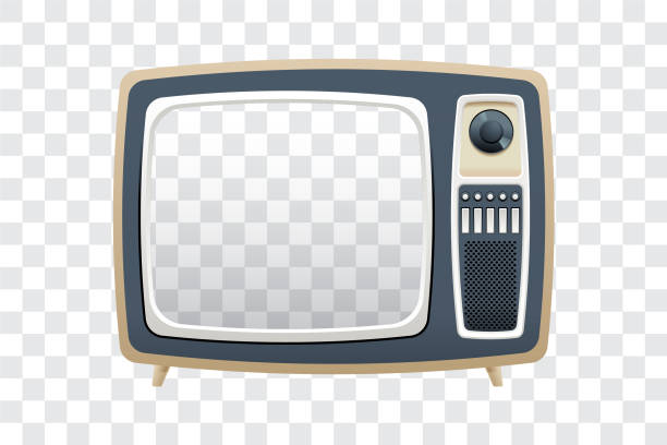 Television Vector illustration of transparent screen television old stock illustrations