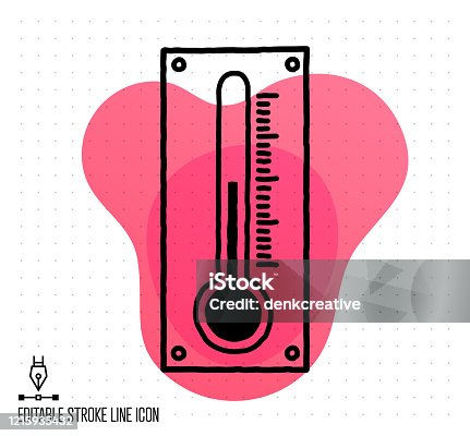 istock Temperatures & Relative Humidity Vector Editable Line Illustration 1215935432