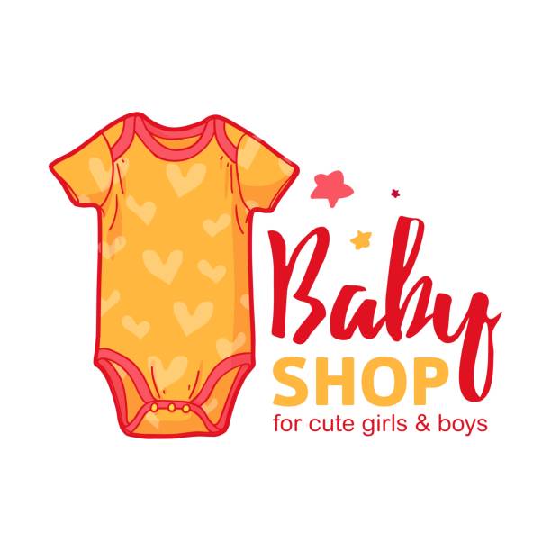 projekt kolorów templae dla sklepu dla niemowląt. symbol, etykieta i plakietka dla dzieci sklep z elementem noworodka rzeczy. wektor. - baby formula stock illustrations
