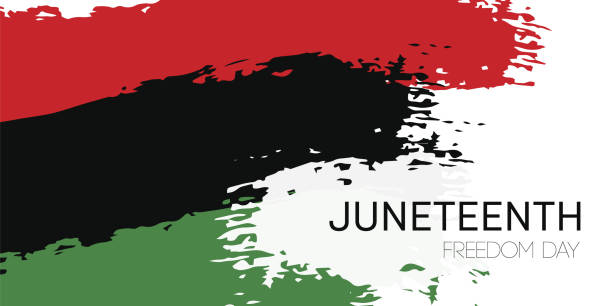 Template banner with hand draw Juneteenth vector art illustration