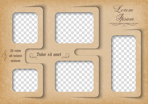 vector album clipping masks collage frames template illustrations file