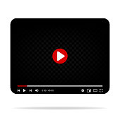 istock Template interface video player. Social media concept. Mockup video channel. Web windows player. Video content, blogging. Vector illustration. EPS 10 1335661202