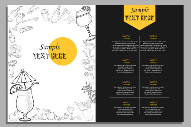 Template of different types of Cocktail for menu background design of Hotel or restaurant illustration of template of different types of Cocktail for menu background design of Hotel or restaurant cocktail borders stock illustrations