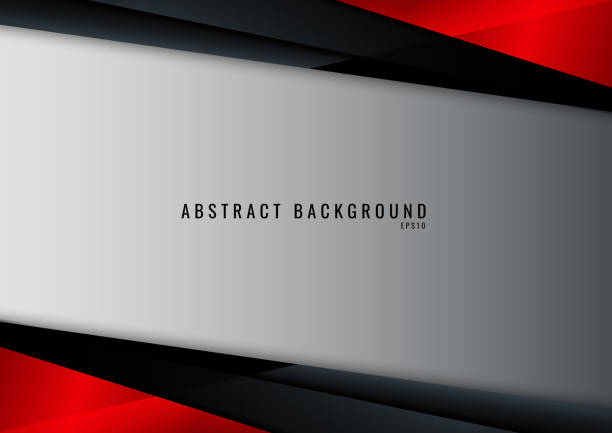 ilustrações de stock, clip art, desenhos animados e ícones de template technology corporate concept abstract triangle geometric black and red on white background with space for your text - abstract red