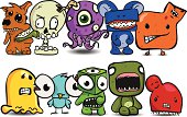 Ten fun little monsters, all are fully rendered and grouped. I have to say this was super fun illustrating these.