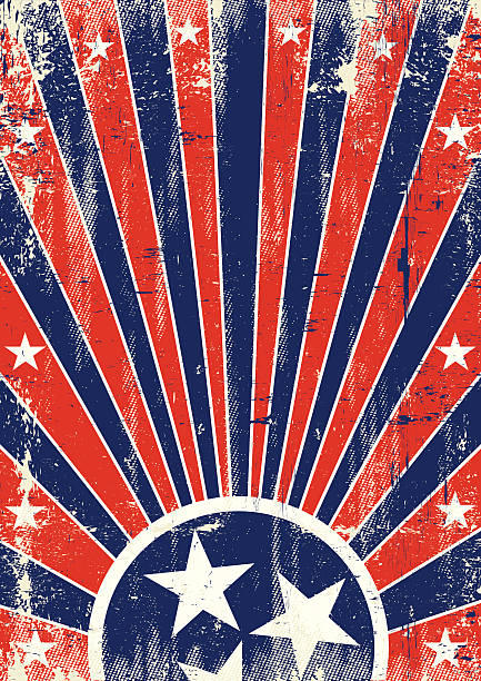 Tennessee vintage sunbeams A vintage poster of Tennessee with sunbeams and a a texture for your advertising voting borders stock illustrations