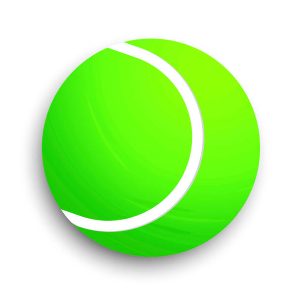 теннисный мяч. векторная иллюстрация теннисного зеленого мяча. символ матча на уимблдоне. стоковое фото. - wimbledon tennis stock illustrations