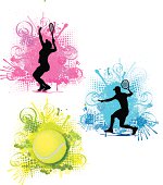 Tennis Color Splash Graphics - Male and Female. Check out my "Tennis Sport Vector" light box for more.