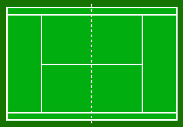 tenis kortu. beyaz arka plan üzerinde hisse senedi vektör illüstrasyon izole alan - wimbledon tennis stock illustrations
