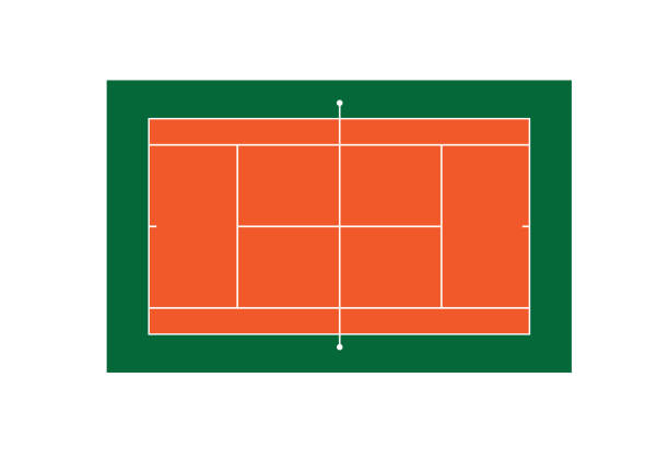 테니스 코트 탑 뷰 - wimbledon tennis stock illustrations