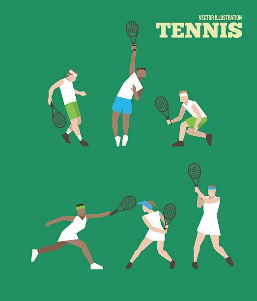 tennis figure peoples - wimbledon tennis stock illustrations
