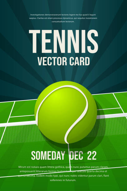 Tennis flyer, poster design vector art illustration